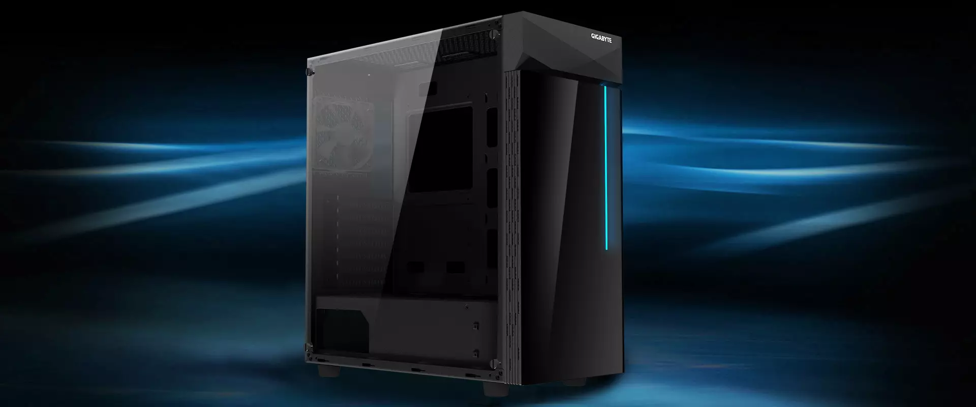 GIGABYTE C200 GLASS RGB LED MID TOWER CASE - 1