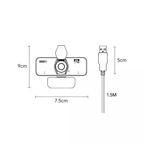 GearUP K450 2K 4.0MP HD USB Webcam with Built-in Mic - 2