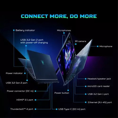 Acer PREDATOR HELIOS NEO 16S PHN16S-71 Core Ultra 7 255HX RTX 5060 16GB RAM 1TB SSD 16 inch AI Gaming Laptop - 2