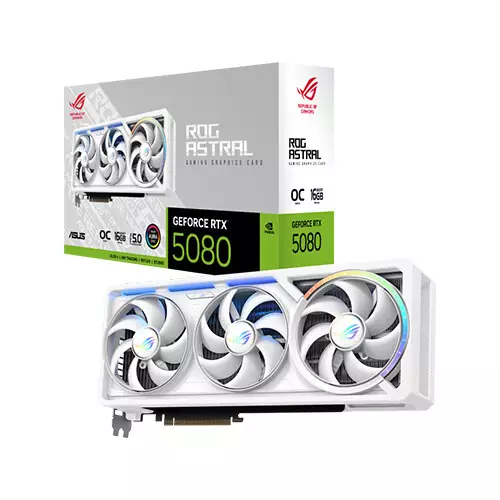 ASUS ROG Astral GeForce RTX 5080 16GB GDDR7 WHITE OC Edition 16GB GDDR7 Graphics Card