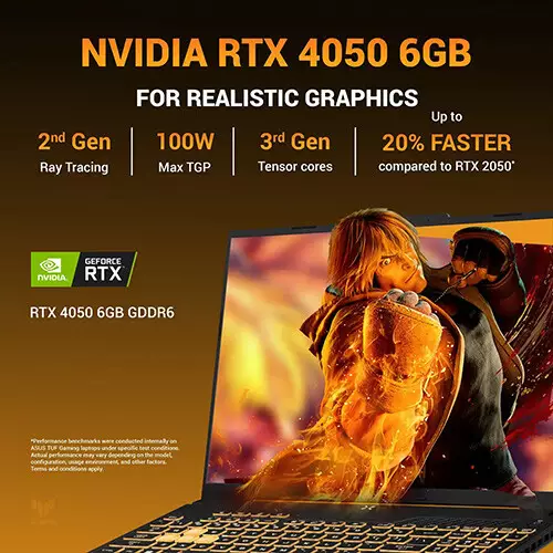 ASUS TUF Gaming A16 FA607NUQ-RL024W Ryzen 7-170 16GB RAM 512 GB SSD RTX 4050 16-inch FHD Gaming Laptop - 6