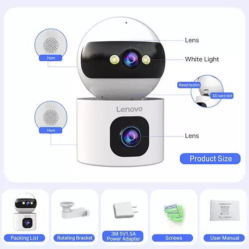 Lenovo XW1-U 3 MP Smart WiFi Camera with Built in Microphone - 1