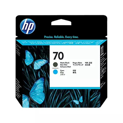 HP 70 Matte Black and Cyan DESIGNJET PRINTHEAD