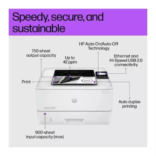 HP LaserJet Pro 4003dn Single Function Mono Laser Printer - 5