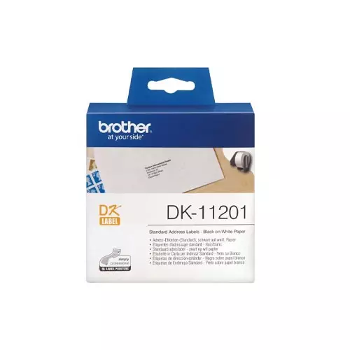 Brother Genuine DK-11201 Black on White 29mm x 90mm Label Roll (400 Label) - 1