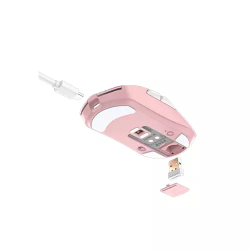 DAREU A950 PINK -TRI-MODE GAMING MOUSE WITH CHARGING DOCK - 3