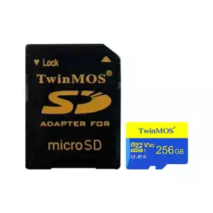 Twinmos 256GB MicroSDHC U3 Class 10 V30 A1 Memory Card with SD Adapter