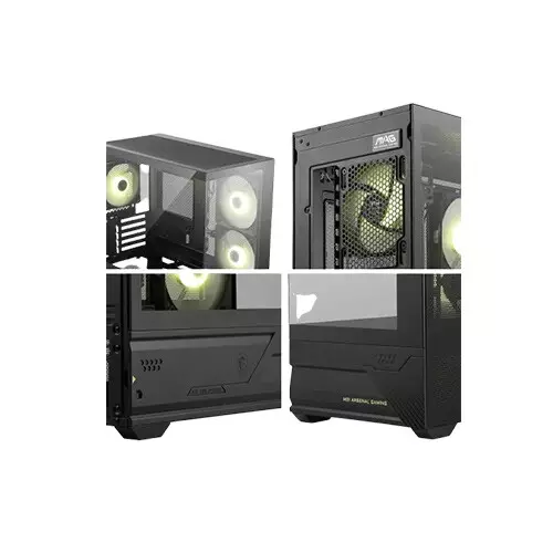 MSI MAG PANO M110R Mini Tower CPU Casing With Built-In ARGB Fan (Black) - 3