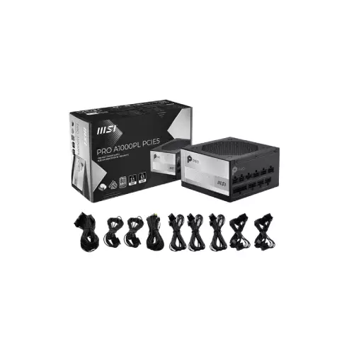 MSI PRO A1000PL PCIE5 1000W 80 Plus Platinum Power Supply