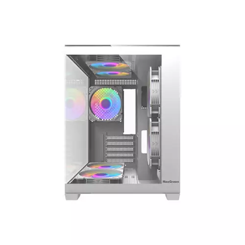 MaxGreen Bright Wave F7 Mid Tower M-ATX  7x ARGB Fan Gaming Case - 0