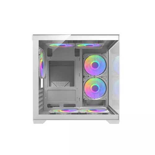 MaxGreen Bright Wave F7 Mid Tower M-ATX  7x ARGB Fan Gaming Case - 0