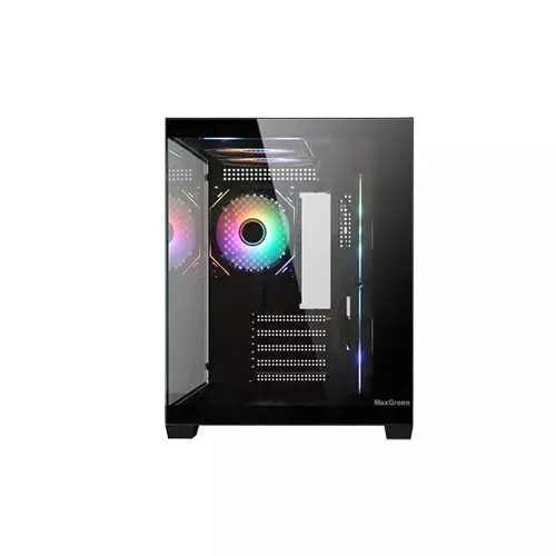 MaxGreen DarkWave F5 Mid-Tower M-ATX Gaming Case - 0