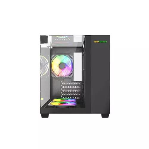 MaxGreen S275-33 Mid-Tower M-ATX Casing With 3x MaxGreen M59 ARGB Fan - 3