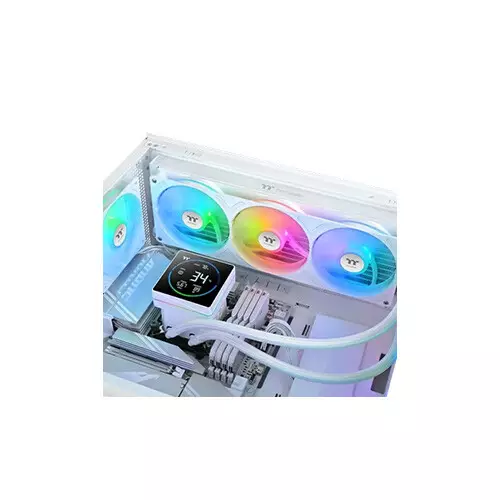 Thermaltake TH360-S V3 ARGB Sync AIO Liquid Cooler(White) with 3.95-inch LCD Display - 3