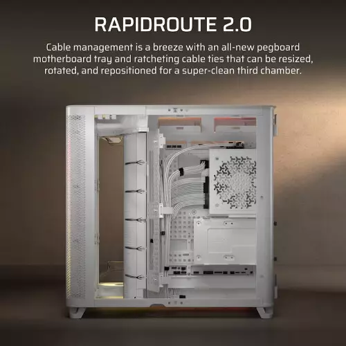 CORSAIR AIR 5400 RS-R ARGB Tempered Glass Mid-Tower Desktop Case (White) - 1
