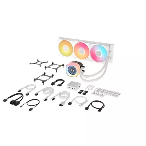 Corsair iCUE LINK TITAN 360 RX LCD RGB Liquid CPU Cooler (White) - 3