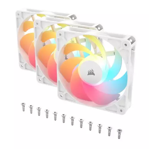 Corsair RS120-R ARGB Triple Pack 120mm PWM Reverse Fans (White) - 1