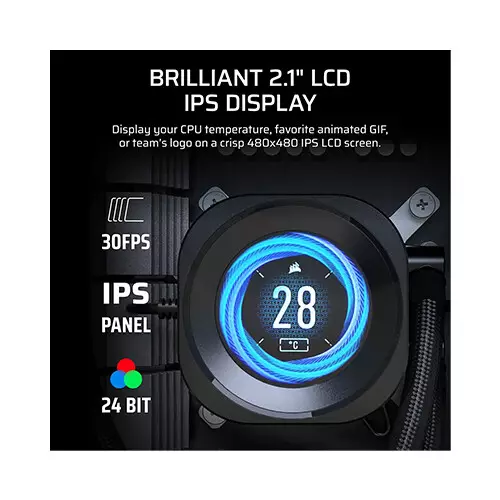 CORSAIR Nautilus 240 RS LCD AIO Liquid CPU Cooler (Black) - 1