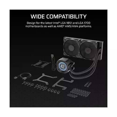 CORSAIR Nautilus 240 RS LCD AIO Liquid CPU Cooler (Black) - 3