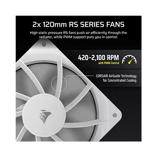 CORSAIR Nautilus 240 RS LCD AIO Liquid CPU Cooler (White) - 4