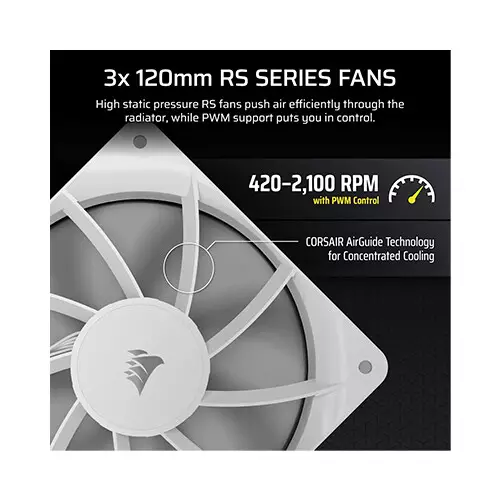 CORSAIR Nautilus 360 RS LCD AIO Liquid CPU Cooler (White) - 3