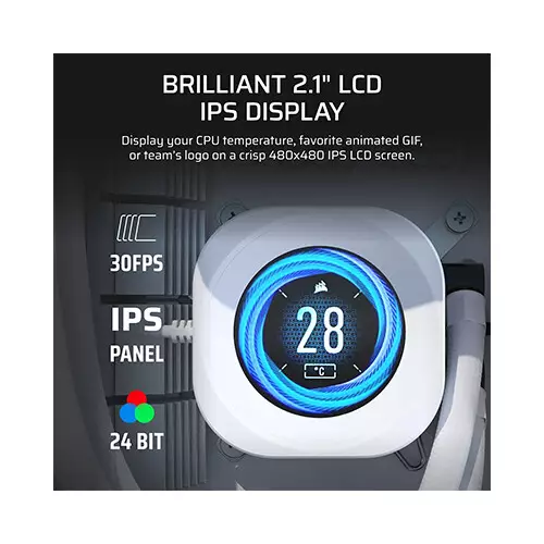 CORSAIR NAUTILUS RS LCD CPU Cooler Display Module (White) - 1