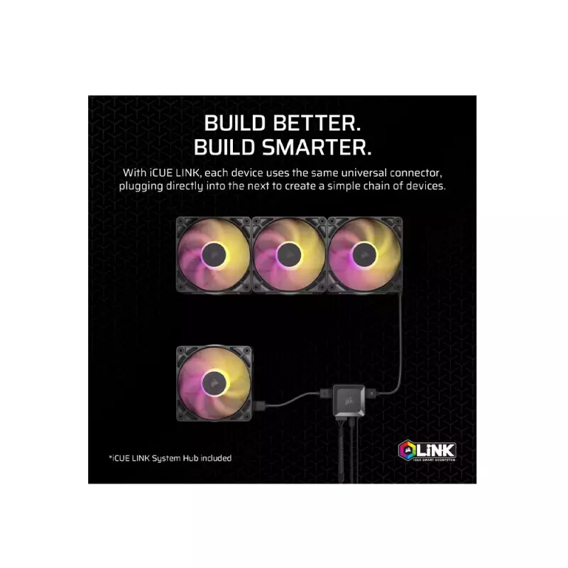 Corsair iCUE LINK RX140 MAX RGB 140mm PWM Thick Case Fans - 3