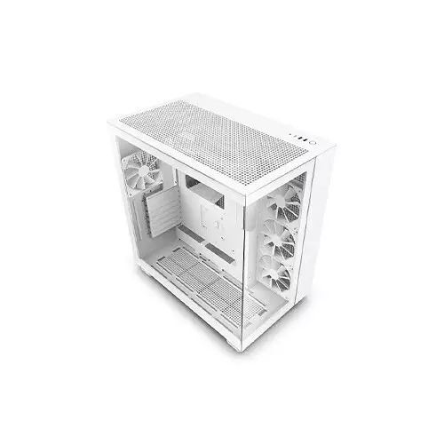 NZXT H9 Flow Dual-Chamber ATX Mid-Tower PC Gaming Case - White - 2