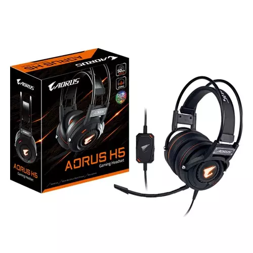 GIGABYTE AORUS H5 50mm STEREO RGB Gaming Headset - 1