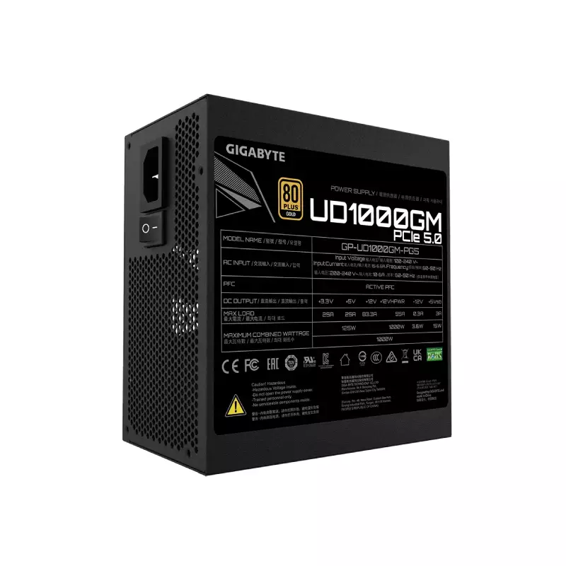 GIGABYTE UD1000GM 1000W PG5 80 PLUS GOLD MODULAR ATX POWER SUPPLY - 2