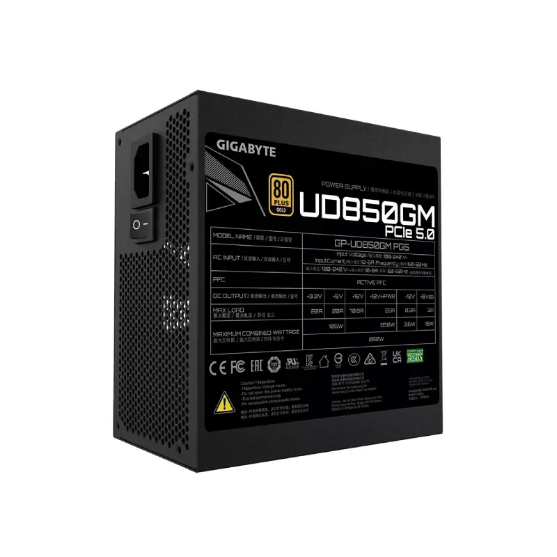 GIGABYTE UD850GM 850W PG5 80 PLUS GOLD MODULAR ATX POWER SUPPLY - 2