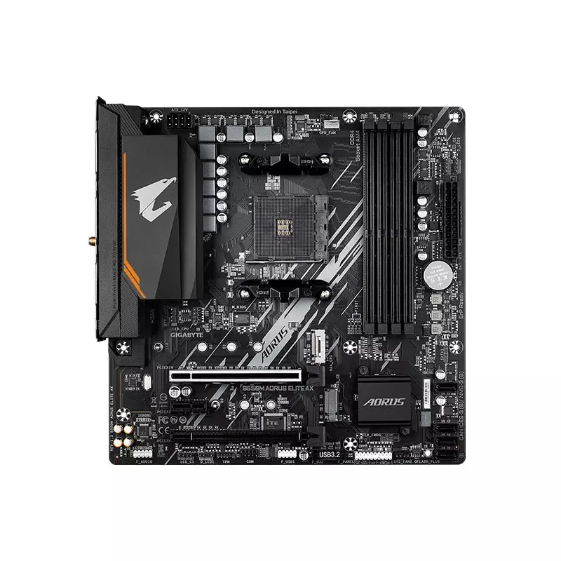 GIGABYTE B550M AORUS ELITE AX AM4 DDR4 AMD mATX Motherboard - 1