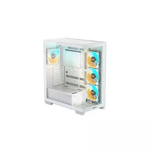 Gigabyte C500 Panoramic Stealth Ice Mid Tower ATX Desktop Case (White) - 1
