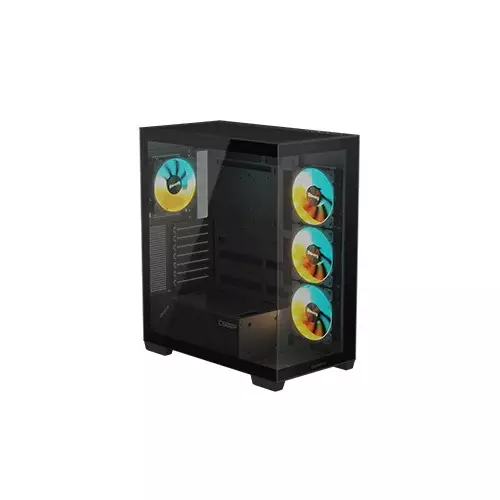 Gigabyte C500 Panoramic Stealth Mid Tower ATX Desktop Case (Black) - 4