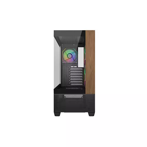 Cooler Master Elite 690 Wood Micro ATX Mid Tower Cabinet Case (Black) - 2