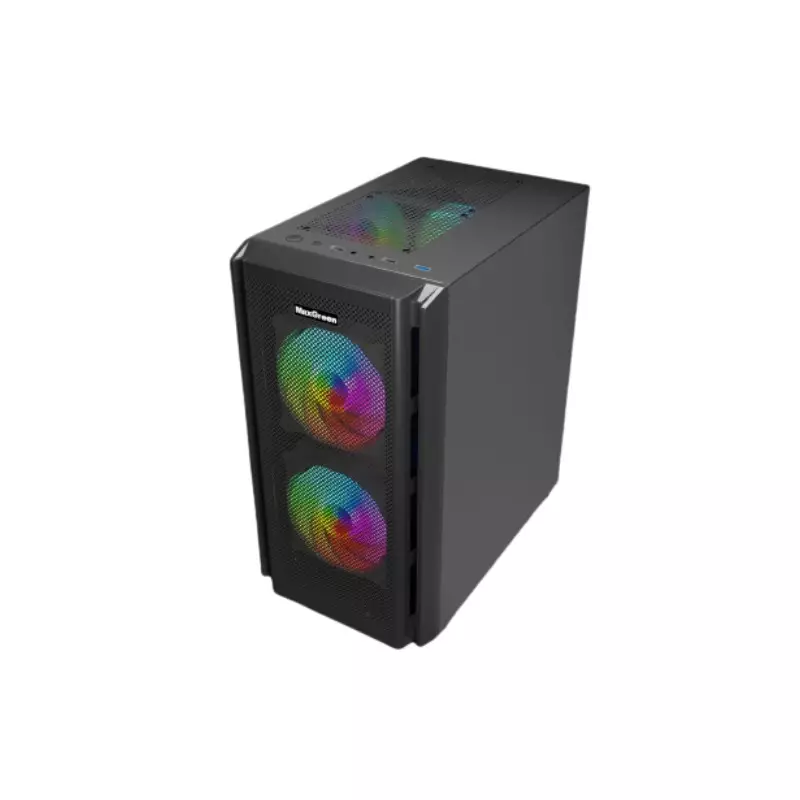 MAXGREEN 5510-MESH MID-TOWER ARGB M-ATX GAMING CASE WITH 230W PSU - 1