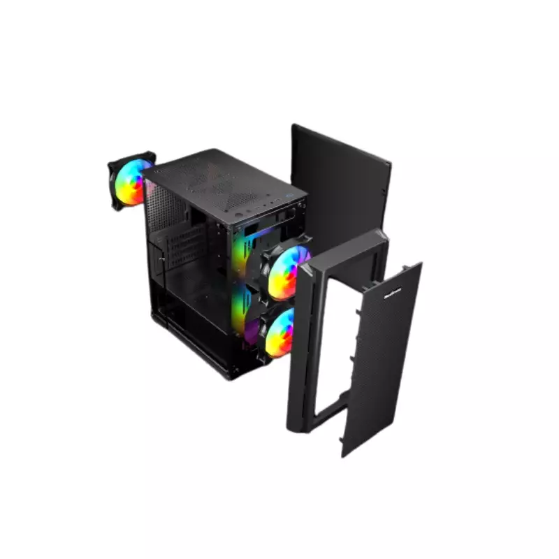MAXGREEN 5510-MESH MID-TOWER ARGB M-ATX GAMING CASE WITH 230W PSU - 3