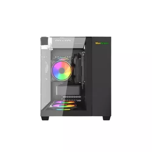 MaxGreen S275-33 Mid-Tower M-ATX Gaming Computer Black Case - 1