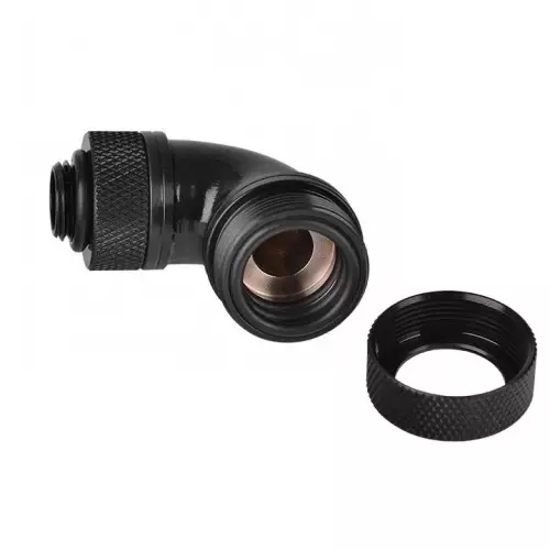 Thermaltake Pacific PETG Tube 90-Degree Dual Compression 16mm OD -Black - 1