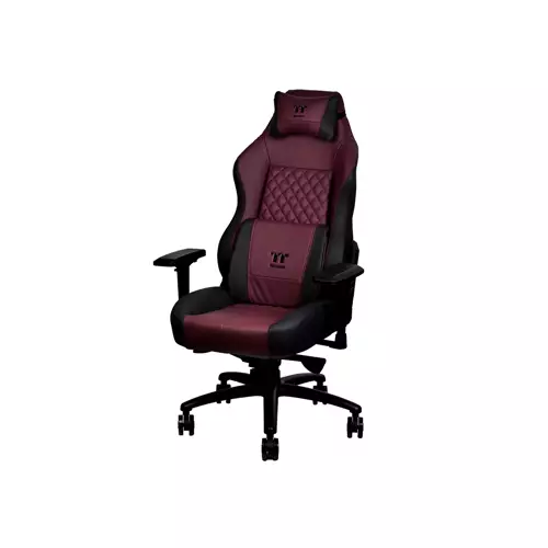 THERMALTAKE X COMFORT REAL LEATHER BURGUNDY RED GAMING CHAIR - 1