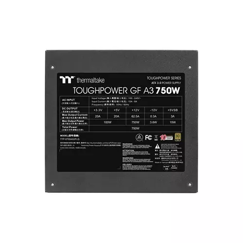 Thermaltake Toughpower GF A3 750W Fully Modular 80 Plus Gold Power Supply(PS-TPD-0750FNFAGK-H) - 1