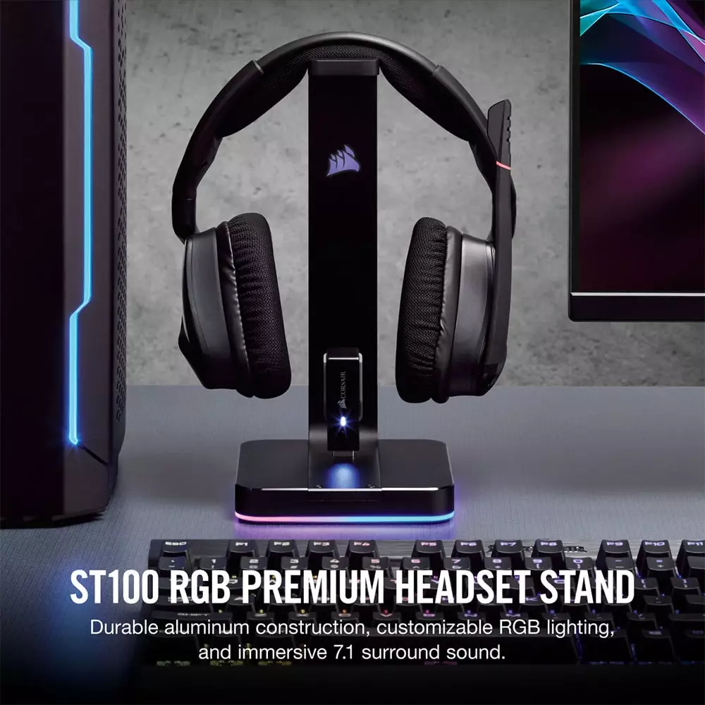 Corsair ST100 RGB Premium Headset Stand with 7.1 Surround Sound - 5