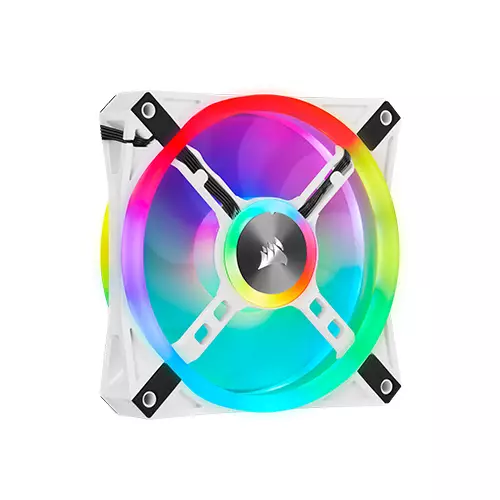 Corsair iCUE QL120 RGB 120mm PWM White Triple Case Fan with Lighting Node Core - 2