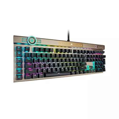 Corsair K100 RGB Optical Mechanical OPX Switch Gaming Keyboard (Midnight Gold) - 1