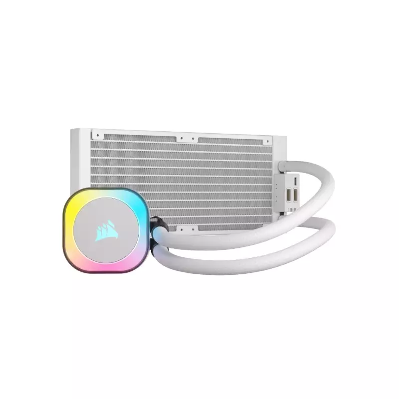 CORSAIR ICUE LINK H100I RGB ALL IN ONE LIQUID CPU COOLER (WHITE) - 1