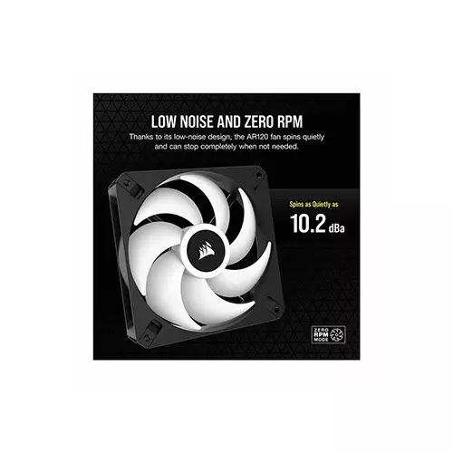 CORSAIR ICUE AR120 Digital ARGB PWM 120mm Black Single Case Fan - 1
