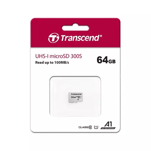Transcend MicroSDXC/SDHC 300S 64GB Class 10 Memory Card - 1
