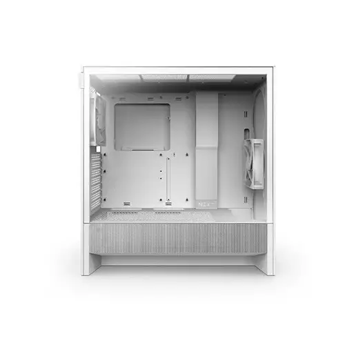 NZXT H5 Flow RGB 2024 Edition Compact ATX Mid-Tower High Airflow Gaming Casing (White) - 1