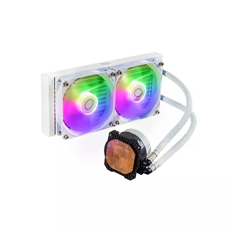 Cooler Master MasterLiquid 240L Core ARGB 240mm Liquid CPU Cooler (White) - 1