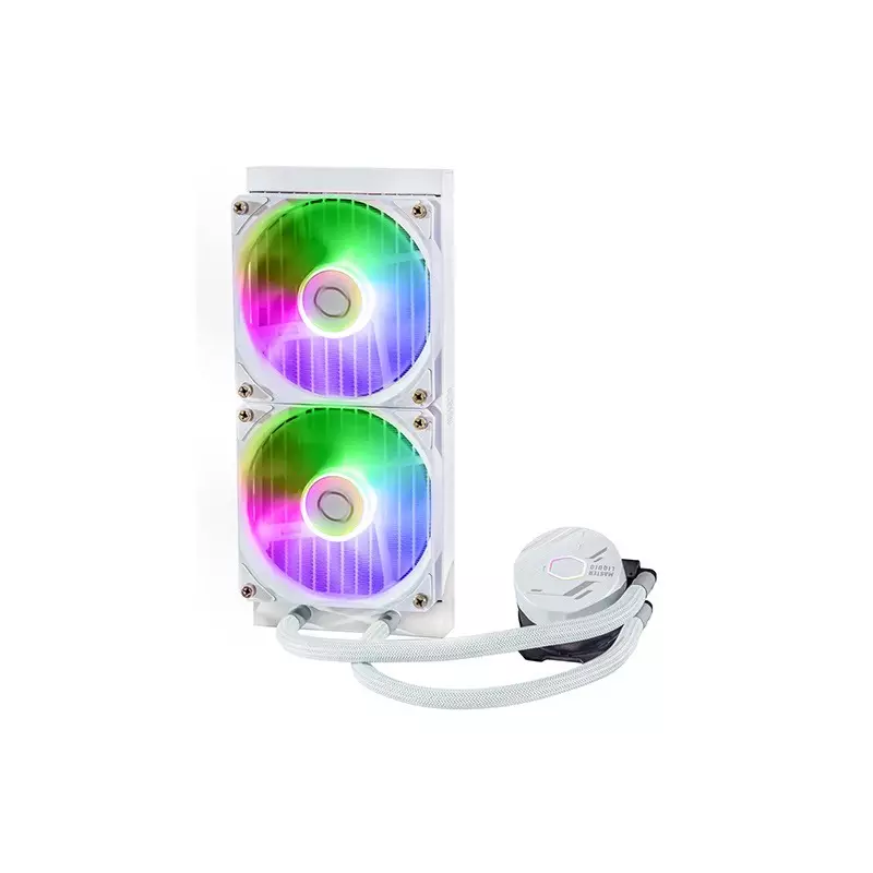 Cooler Master MasterLiquid 240L Core ARGB 240mm Liquid CPU Cooler (White) - 2